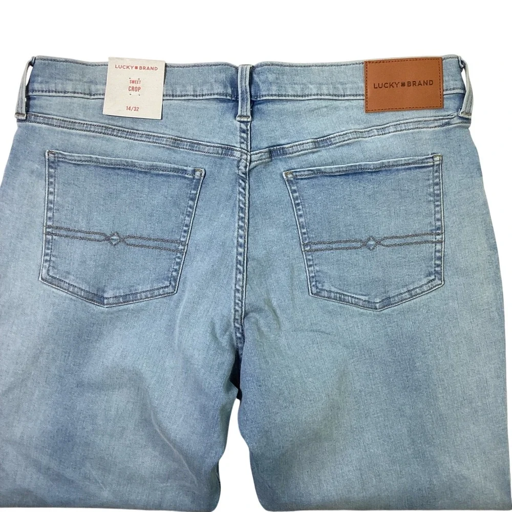 Lucky Brand Sweet Crop Jeans Mid Rise‎ Advanced Stretch Light Wash 14/32 NWT